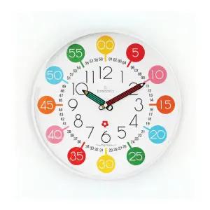 안전 강화유리 해피아워 레인보우 펜슬 무소음 시계공부 아이방 학습용 어린이 교육용 숫자공부 교육용 시