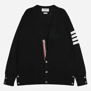 MKC002A Y1014 001 사선 메리노 울 가디건 블랙