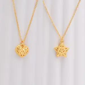 여자 순금 목걸이 3.75g [샤이닝 프리즘 하트 별]