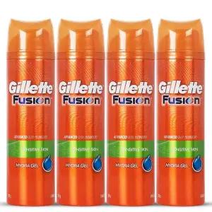 질레트 퓨전 하이드라 센서티브 스킨 쉐이빙젤 200ml(195g) 4개