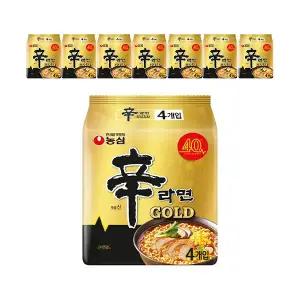 농심 신라면골드 125g, 4입, 8개