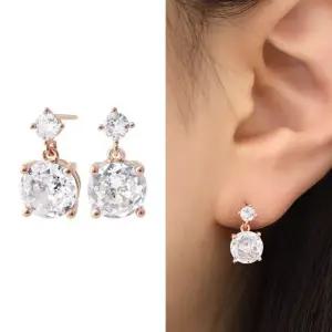 필드 로즈 금 데일리 빅 14K 큐빅 귀걸이 (WFJ59XJ)