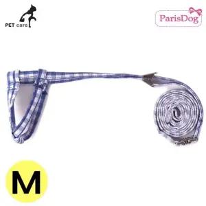 고품질 리드줄 M 세트 줄타입 블루 체크 하네스 뉴 (WFJQM2T)