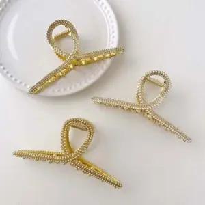 큐빅 진주 헤어밴드 믹스 왕집게핀 메탈 라인 헤어 꼬