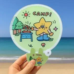 고품질 원터치 포켓 접이식 부채 사은품 홍보 판촉 손부채 손부채 (WFKDTO2)