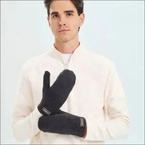 방한 니트 여자 겨울장갑 기모 털안감 벙어리장갑 남자