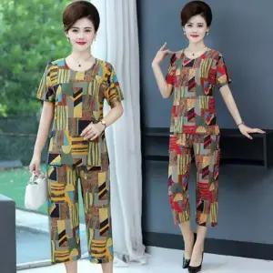 시원한 홈웨어 아이스 팬츠 여름 여성 옷 세트 쿨바지