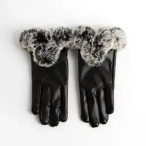 ( )여성용 여성장갑 보온 퍼 겨울 가죽장갑 방한 기모