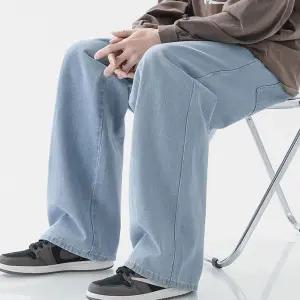 베이직 허리밴딩 데님팬츠 깔끔 와이드핏 남자 청바지 스키니진 일자