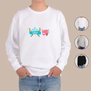 [하프클럽/알티피아]맨투맨 전색상 친구들 몬스터 하늘색 디자인티셔츠