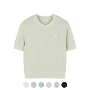 [폴햄][폴햄] 여성 부클 라운드넥 반팔니트_PHE2ER2080