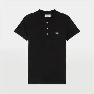 메종키츠네 트리컬러 폭스 패치 폴로 반팔 티셔츠 DW00202KJ7002 BK