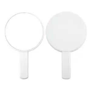 [룽스]원형손거울 탁상거울 화이트/손거울/손잡이거울(394)