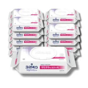 크리넥스 세정티슈 50매 x 20팩 알콜 소독 물티슈 살균 청소 유리세정 티슈 (캡형)