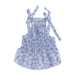 강아지 플라워 원피스 블루 1P 애견 여름 바캉스 산책 WF47CE6