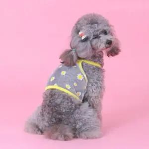 강아지 나시 옐로우 1P 국내산 시스루 여름 반려견옷 WE80EE7