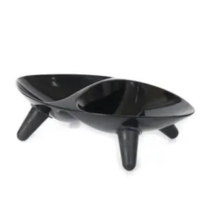 강아지 고양이 식사 용기 2구 물그릇 밥그릇 블랙 반려동물 식기 (WFKKYMQ)