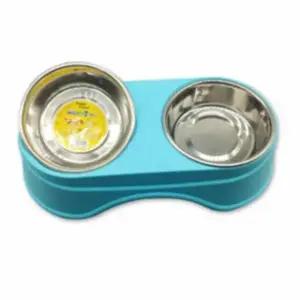 고품질 애완동물 더블 식기 민트색 강아지 고양이 급식용 (WFKL30L)