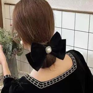 여성 벨벳 진주 포인트 고급 빅사이즈 머리 헤어 핀