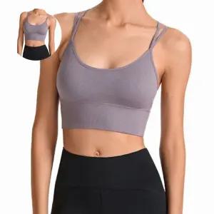 더블 크로스 스포츠 브라탑나시 여성 옷 여자 민소매