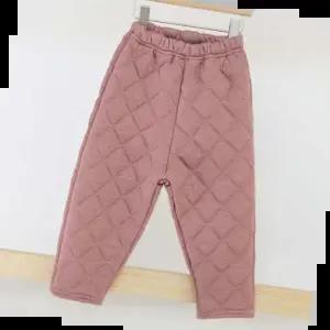 어린이캐주얼팬츠 심플한 마름모 라인의 디자인 유아 누빔 배기 바지