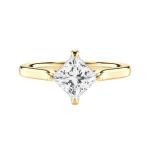 1.0캐럿 925 스털링 실버 / 10K 14K 18K 리얼 골드 커스텀 프린세스 컷 연 세트 스월 솔리테어 랩에서 재배한 다이아몬드 모이사나이트 여성용 웨딩 링 약혼 반지, 사이즈 3-14