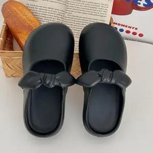 (올핀)여성 슬리퍼 둥근코 리본 장식 2컬러 여름 패션