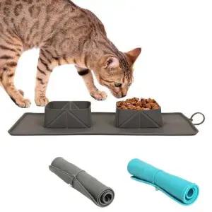 휴대용 애완동물 실리콘 밥그릇 고양이 외출 급식기 WFJBUG6