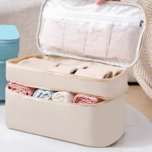 [셀러에이드]여행용 3단 속옷 정리 파우치 멀티 캐리어 세면백