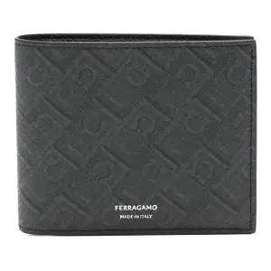 페라가모 모노그램 엠보스드 패턴 패브릭 반지갑 661582 780324001