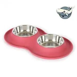 애견식기 쌍식기 실리콘 강아지용 빨간색 WFHBRZP