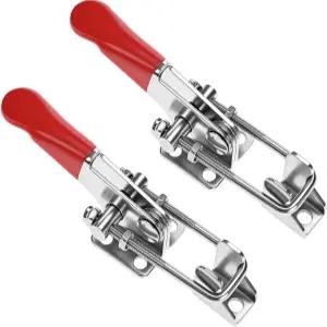 QWORK 토글 클램프 400파운드 2팩 헤비 듀티 304 스테인리스 스틸 퀵 릴리스 래치 툴박스 도어용 조절