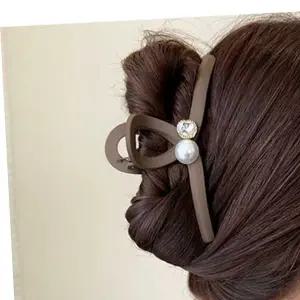여자 가을 직장인 올림머리집게핀 출근 묶음머리삔반묶음핀 룩 큐빅 진주 집게 헤어 핀