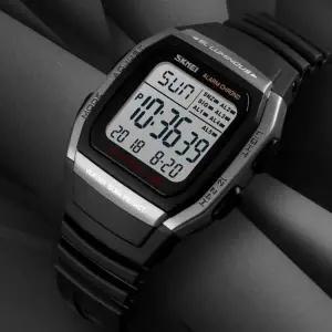 군인 시계 전자 손목 학생경량 알람 5개