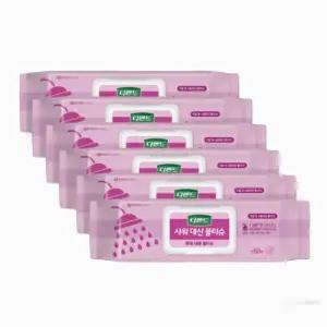 디펜드 샤워티슈 50매 x 6팩 여행용 바디워시 샤워대신 물티슈 캡형