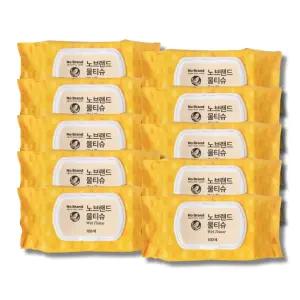 노브랜드 대용량물티슈 100매 x 10팩 캡형 두꺼운 신생아 유아 물티슈 도톰한 물휴지