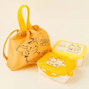 포켓몬스터 콤팩트 2단 도시락 파우치세트2단 아동 소풍 유아 가방 식기 스텐