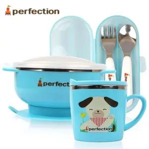 퍼펙션 논슬립 뚜껑 스텐 유아 식기세트 이유 공기 대접 여아 선물 그릇 밥그릇 식그릇 식준비