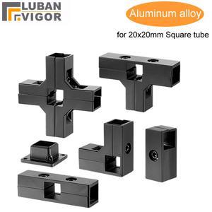 파이프 조인트 알루미늄 합금 검정색 사각 튜브 커넥터 패스너 케이지 스탠드에 적용 가능한 25x25mm 스테인레스 스틸