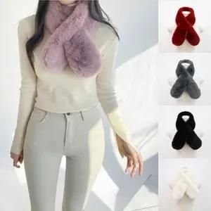 [땡처리] 밍크 퍼 머플러 여성 털 목도리겨울 숏쁘띠 인조퍼 여자 털머플러 보온성 목도리 고급스런 머플