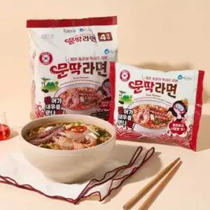 올레마켓 제주 돌문어와 딱새우를 담은 문딱라면 (봉지면 1팩,4개입)