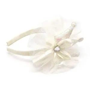 [콩심팥심]크라운 리본 레이스 머리띠 아이보리 왕관 헤어밴드