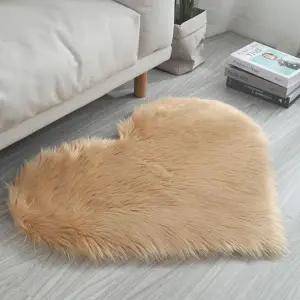 다용도 하트형 긴털 발매트 카페트 러그 패드