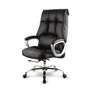 /퍼니럭스리빙 엠보 고급 중역용 침대형 책상의자 - 블랙