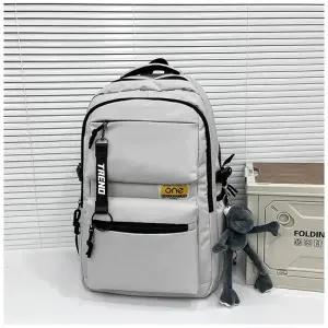 피럼프스 연그레이 남자 여자 대학생 직장인 노트북 학생 가죽 방수 경량 데일리 패션 백팩