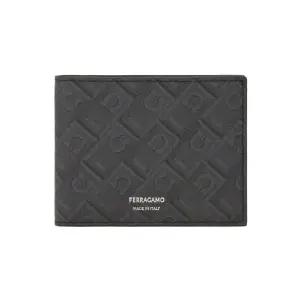 [명품] 페라가모 26SS 로고 프린트 모노그램 반지갑 블랙 66 1582 0780324