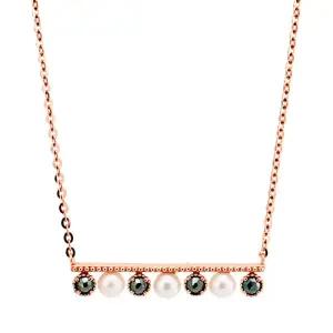 18K 심플스틱 러프다이아진주 체인 목걸이 JNN28464