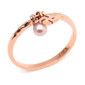 18K 만자 딸랑이 퍼플진주 종교 반지 SRS26376