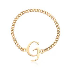 18K 알파벳 G이니셜 레이어드 체인실반지 MPR38120
