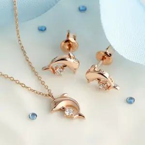 18K 돌핀 블링 큐빅 주얼리세트 NPS29321